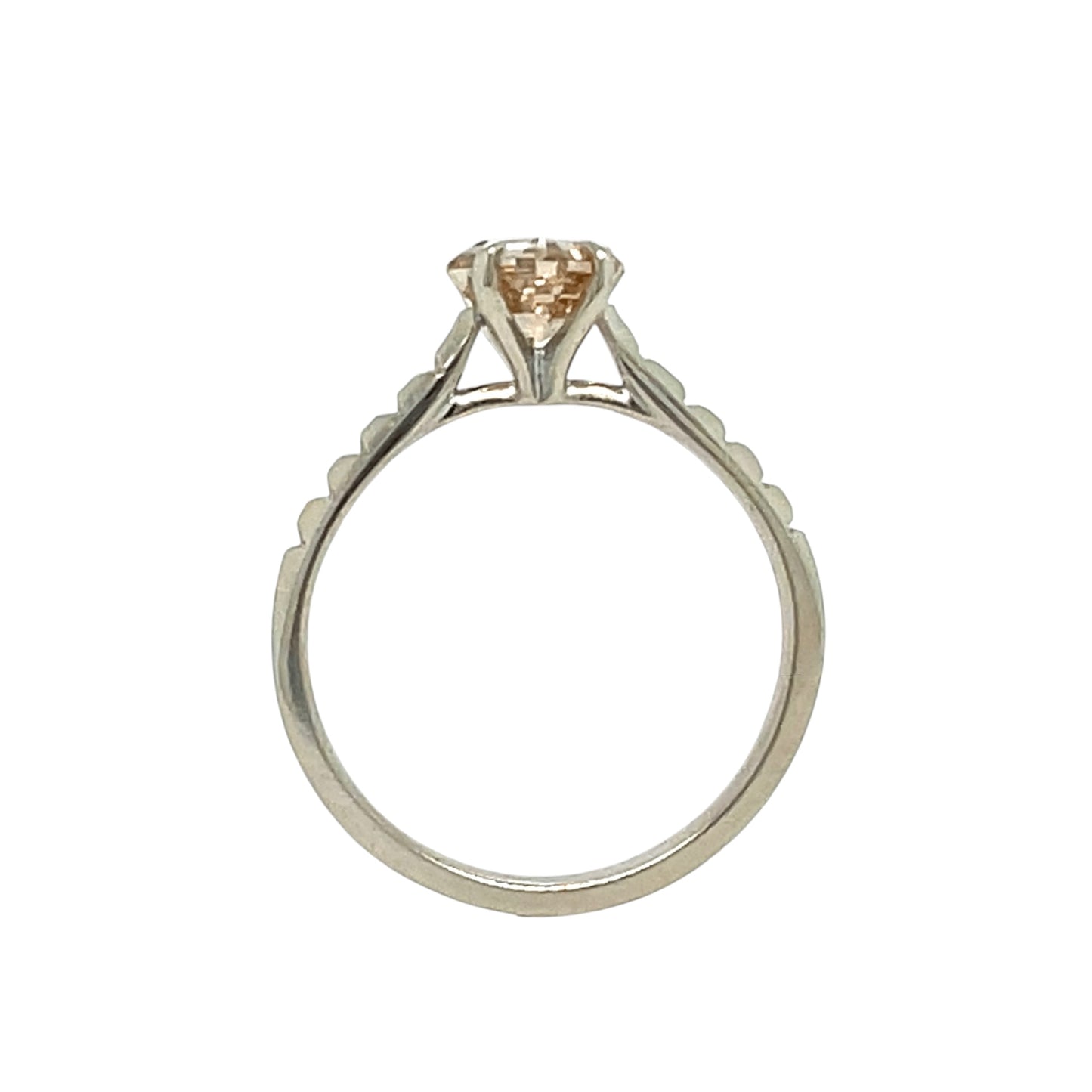 The Step Up Solitaire-Canadian champagne diamond & 14k White Gold