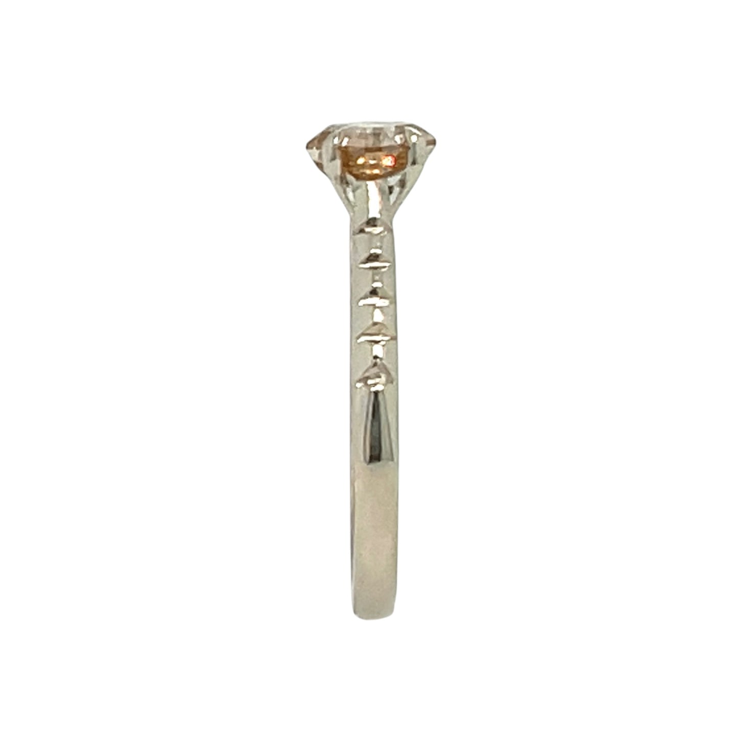 The Step Up Solitaire-Canadian champagne diamond & 14k White Gold