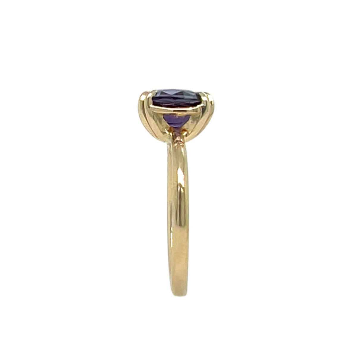 The Dainty Double- Color Change Purple Sapphire & 14k yellow gold