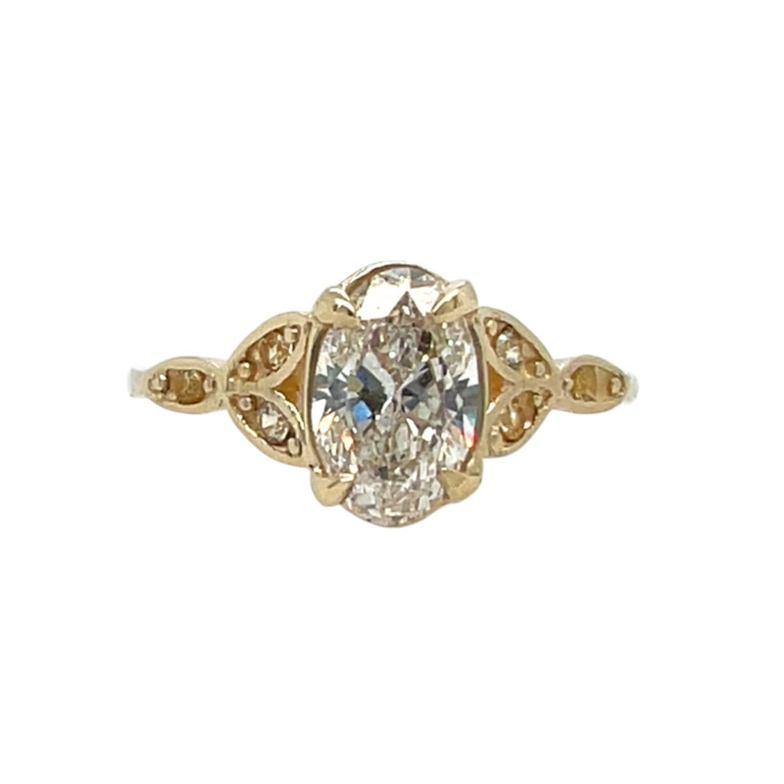 The Petal- 1ct Reclaimed Diamond, Montana Sapphires & 14k yellow gold