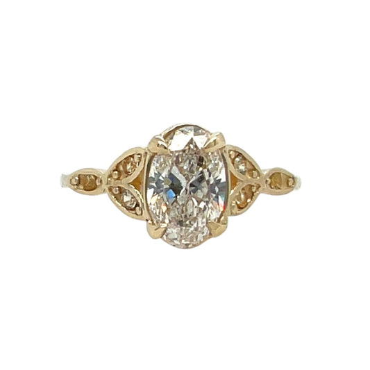 The Petal- 1ct Reclaimed Diamond, Montana Sapphires & 14k yellow gold