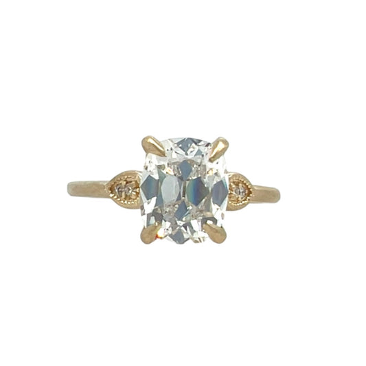 The Snow Drop Ring- 2.07ct LAB diamond & 14k yellow gold