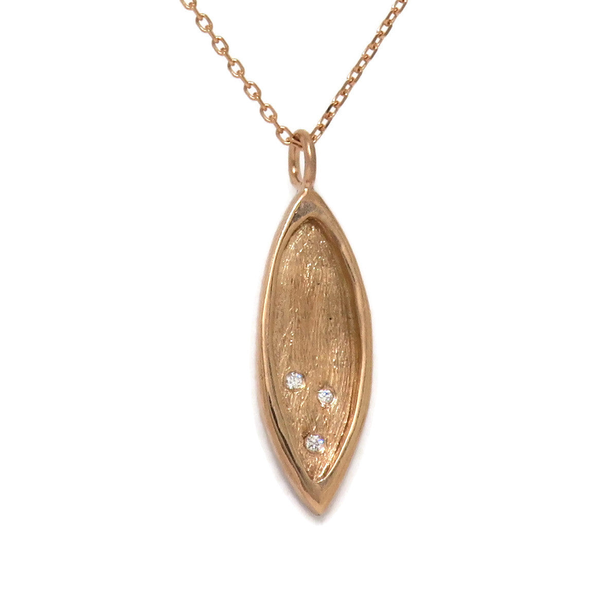 Petal Necklace- 14k rose gold & diamonds