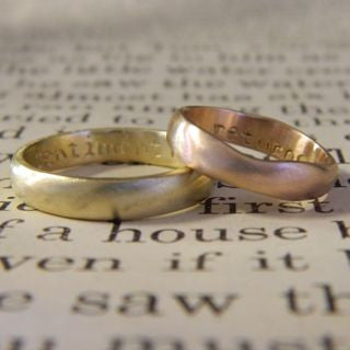 One of a kind wedding rings for Ayora and Anne - e. scott originals