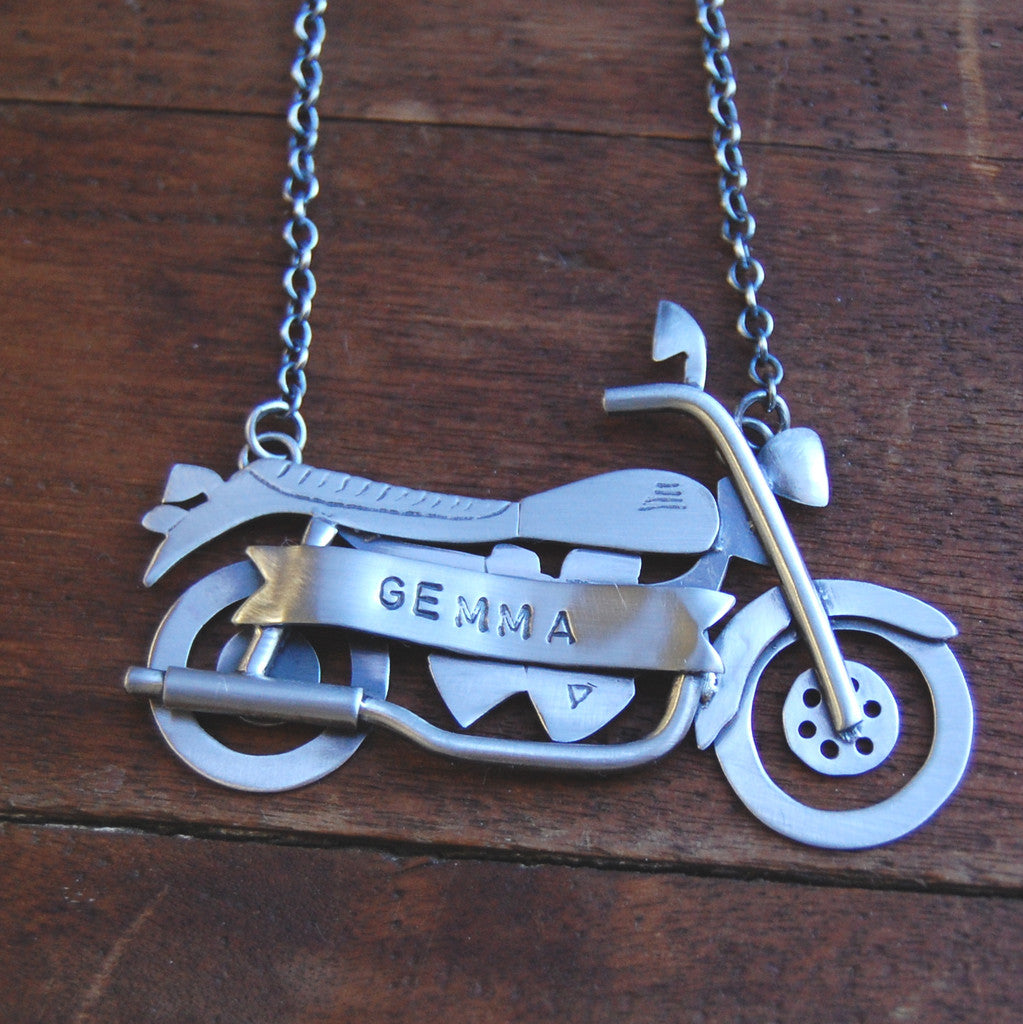 For Gemma, Motorcycle pendant - e. scott originals
