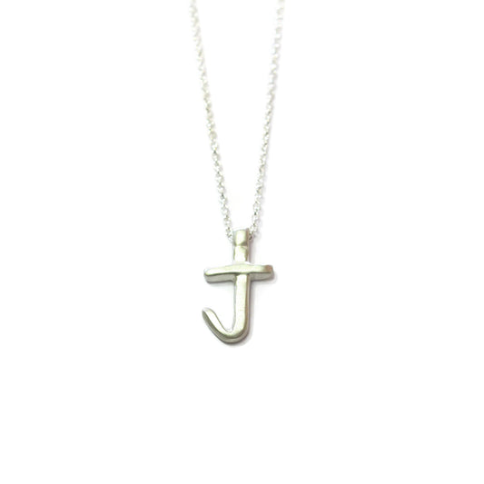 J - handwritten letter necklace