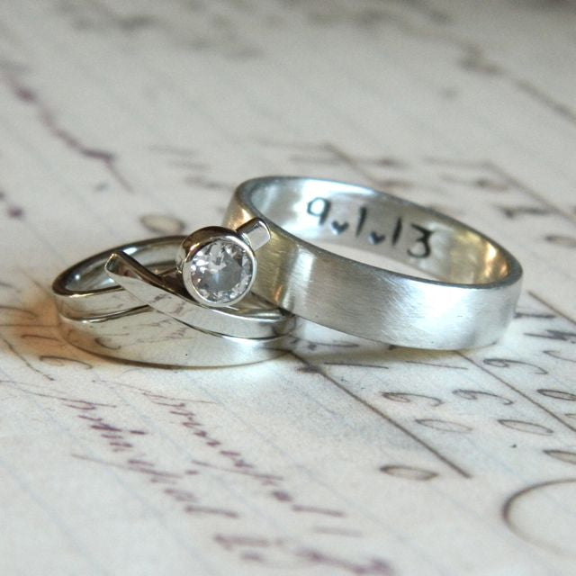 One of a kind wedding ring set for Jesse and Emily - e. scott originals