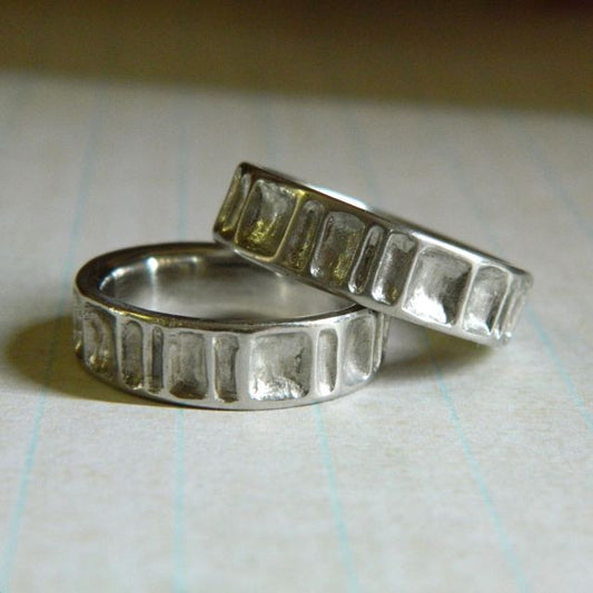 One of a kind wedding rings for Josh and Dennis - e. scott originals