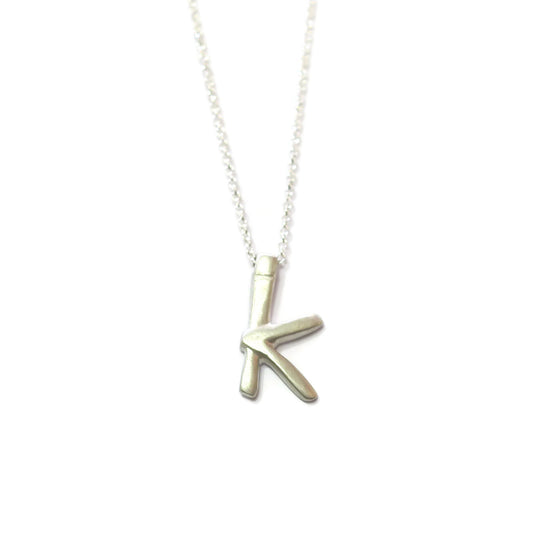 K - handwritten letter necklace