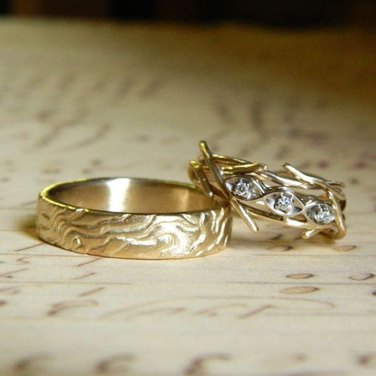 One of a kind wedding rings for Neva and Fredo - e. scott originals