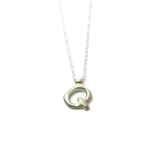 Q - handwritten letter necklace