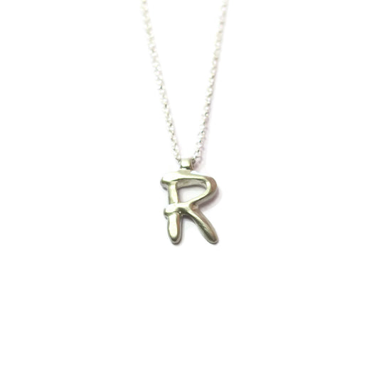 R - handwritten letter necklace
