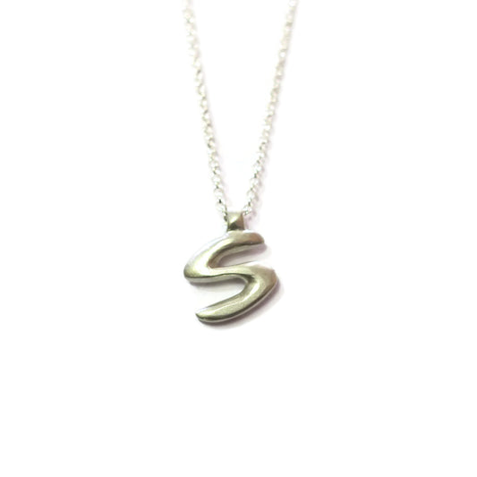 S - handwritten letter necklace